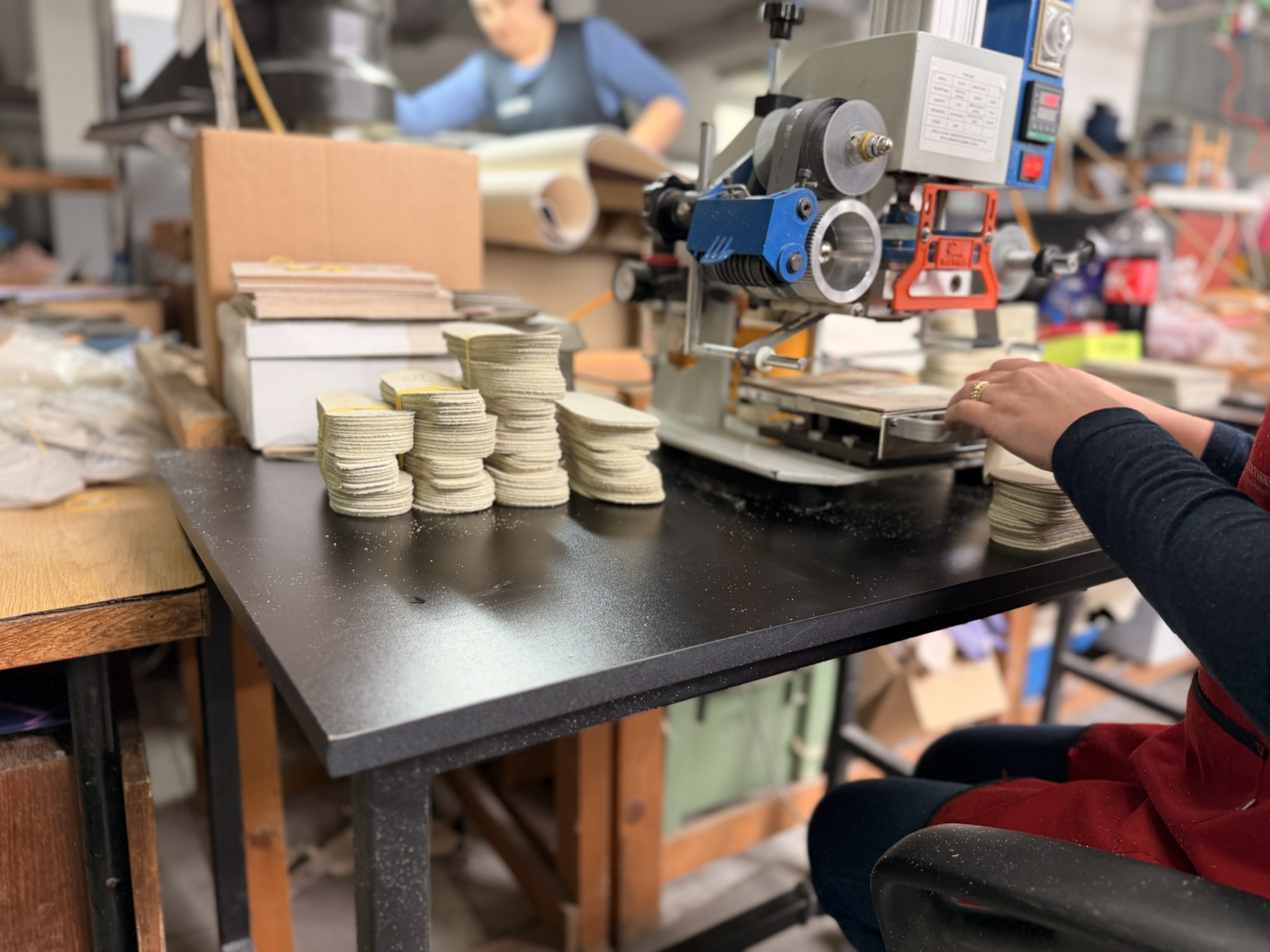 Final footwear on production line